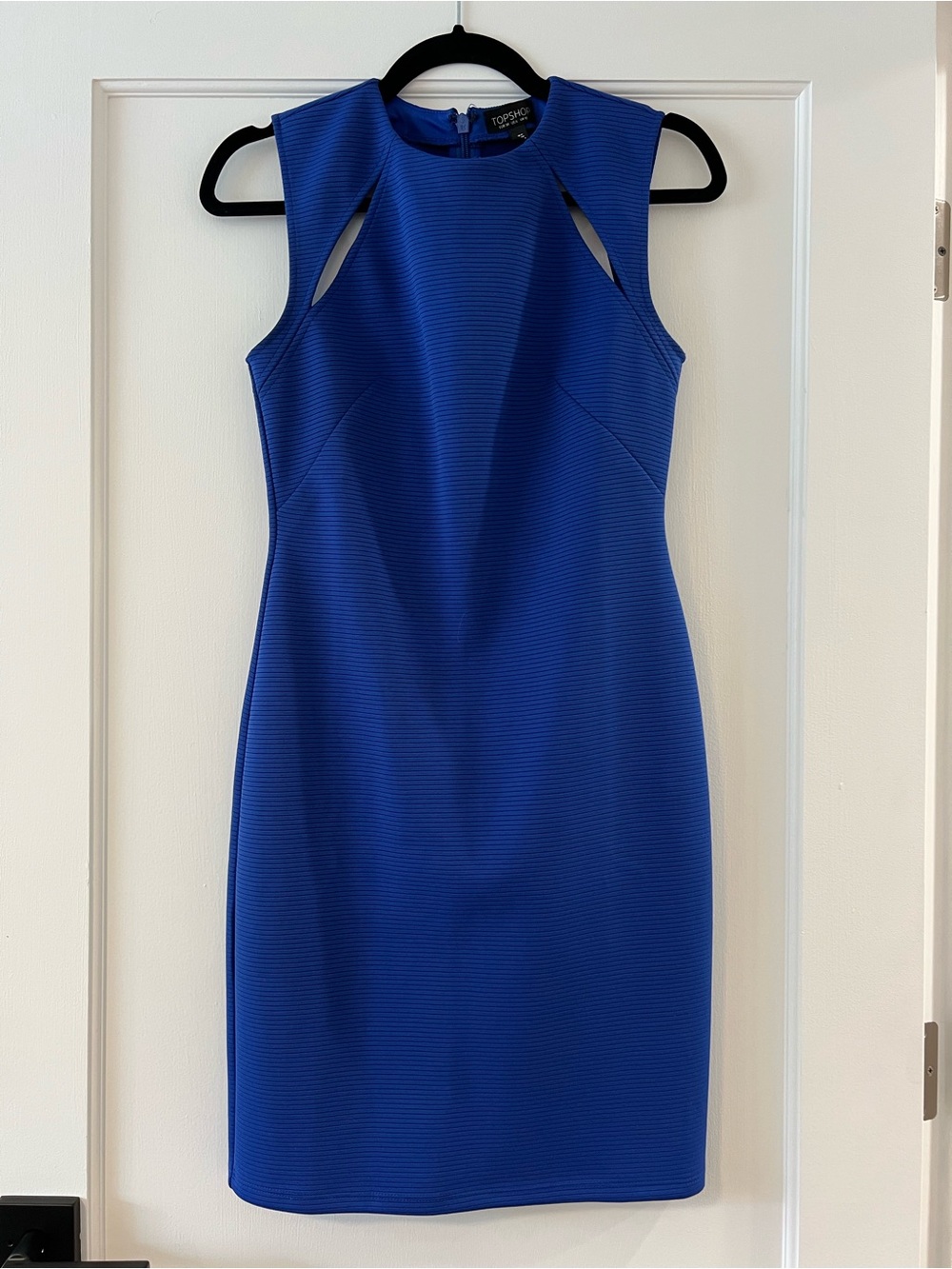 Topshop Cobalt Blue Cutout Midi Sheath Dress